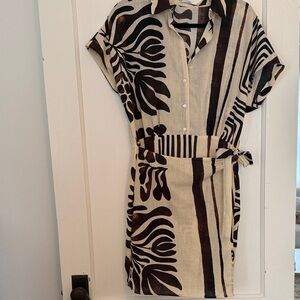 MANGO Shirt Dress with Tie Waist